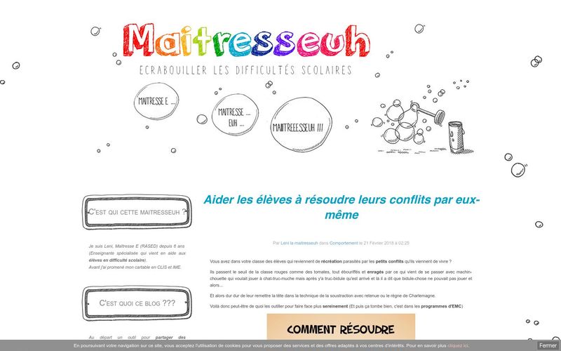 Maîtresseuh : Aider les élèves à résoudre leurs conflits par eux-même